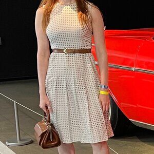 Vintage 80's Black & White Geometric Print Dress